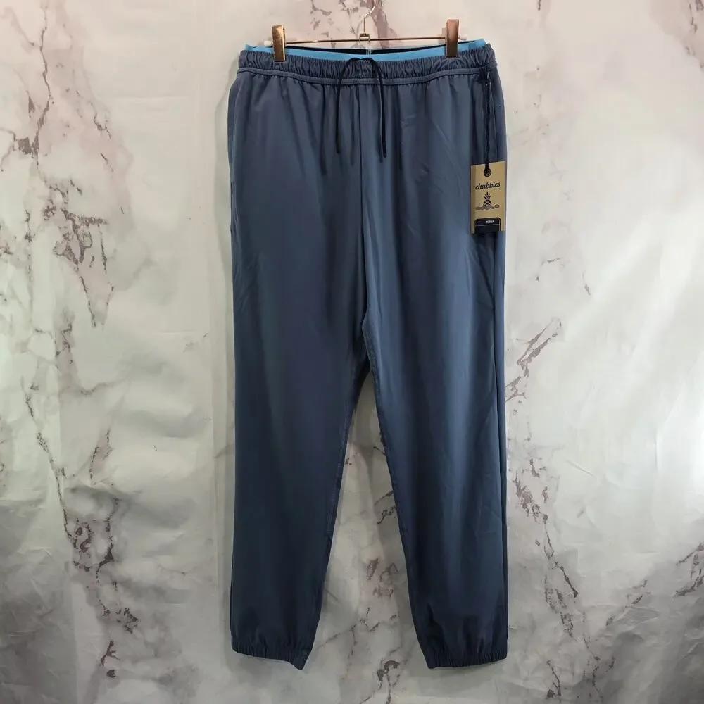 Chubbies Pants Mens Medium Blue Ultimate Sport Jogger Training Soft Jays Light